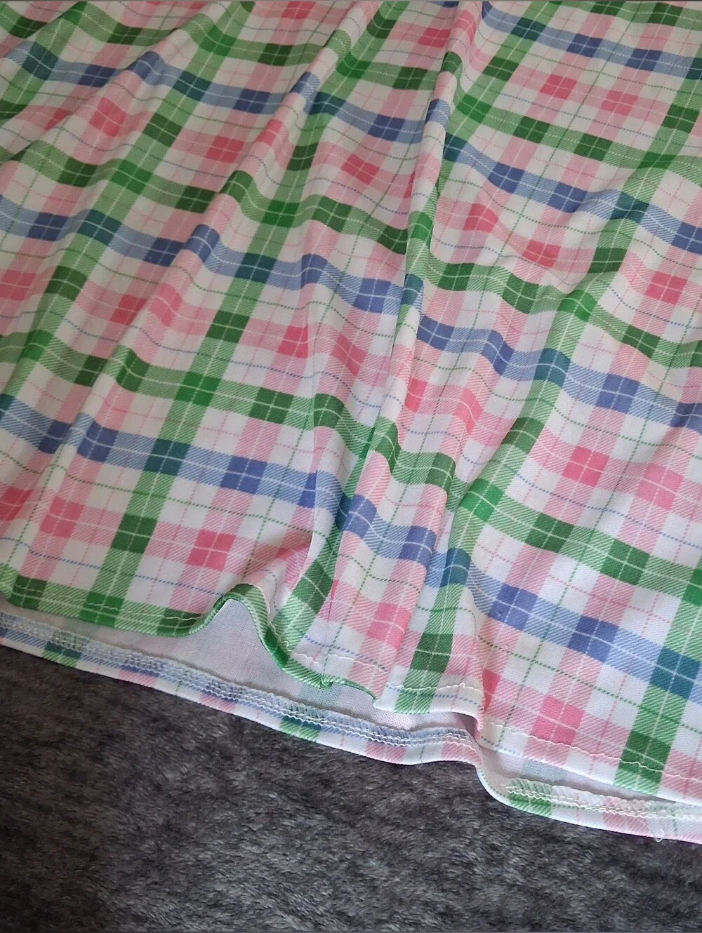 Old Lady Plaid Dress Halloween Costume Fake Padded Chest Kids, Girls Size M